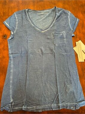 Calvin Klein Jeans Washed Blue V-Neck Pocket Tee
